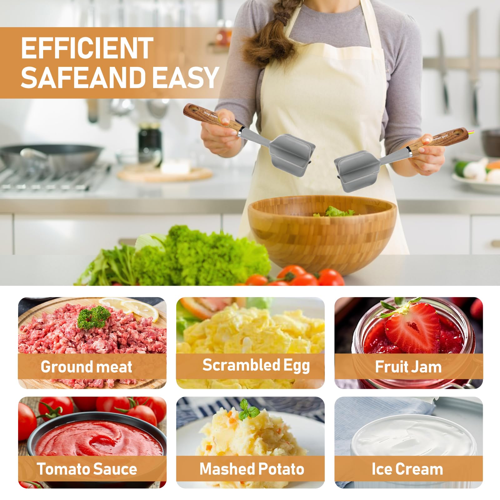 Kitchen Goal Handle Meat Chopper heat-resistant design suited for cooking at high temperatures
