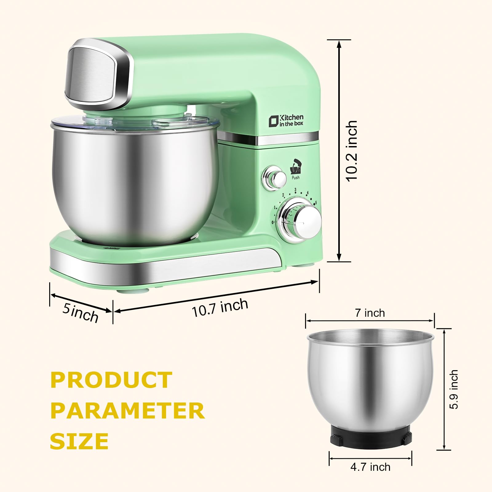 Kitchen in the box 3.2qt stainless bowl for quick, small-batch mixing.