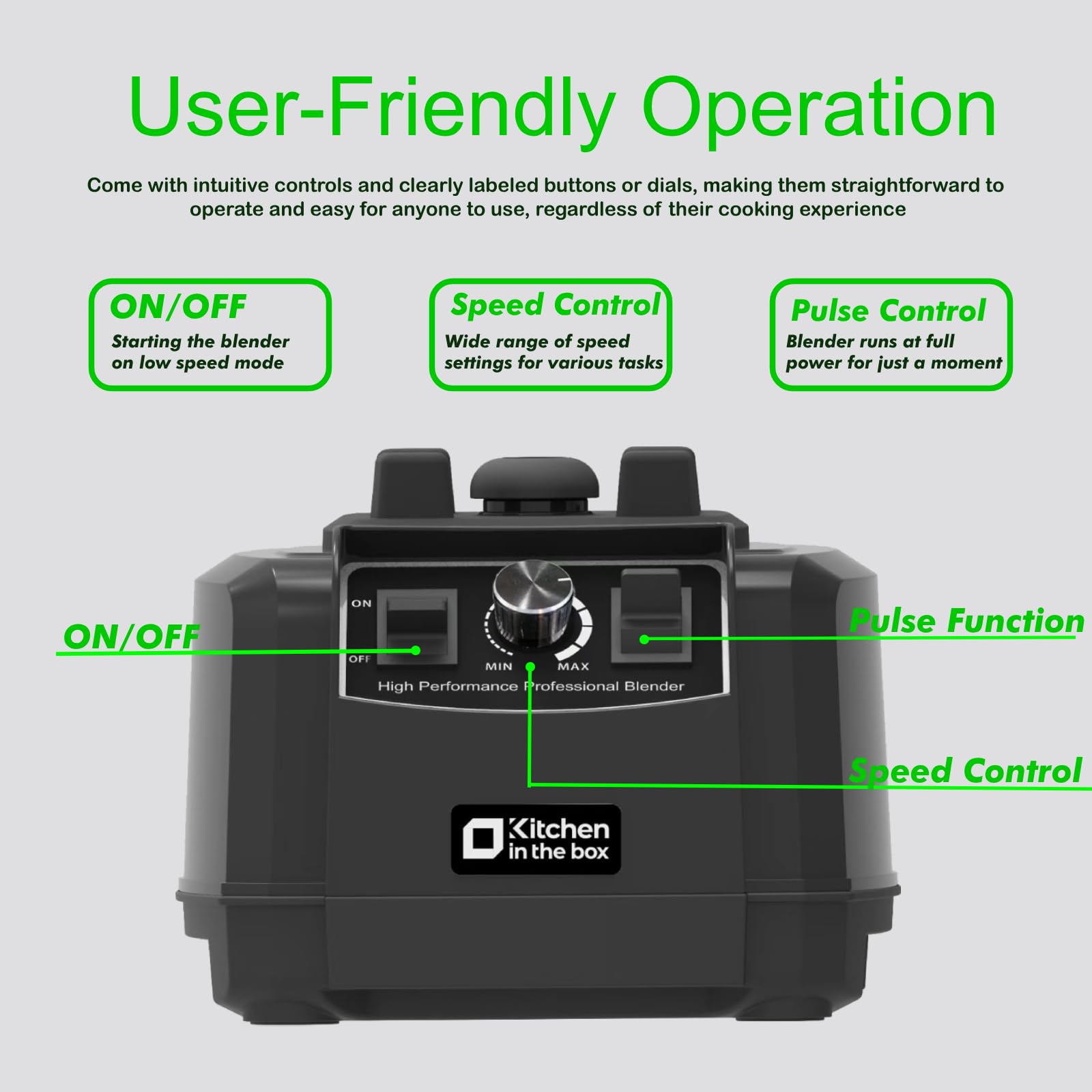 Kitchen in the Box blender BPA-free jar for safe everyday blending.