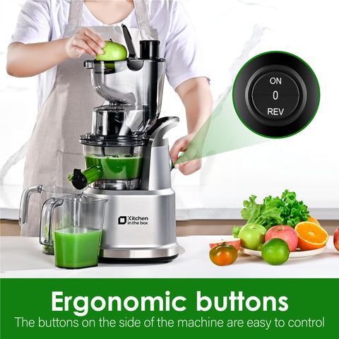 Kitchen in the Box juicer uses BPA-free materials for healthier food prep.