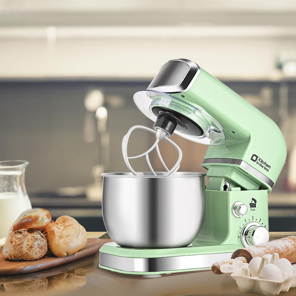 Kitchen in the box compact and portable mixer fits easily in small storage spaces.