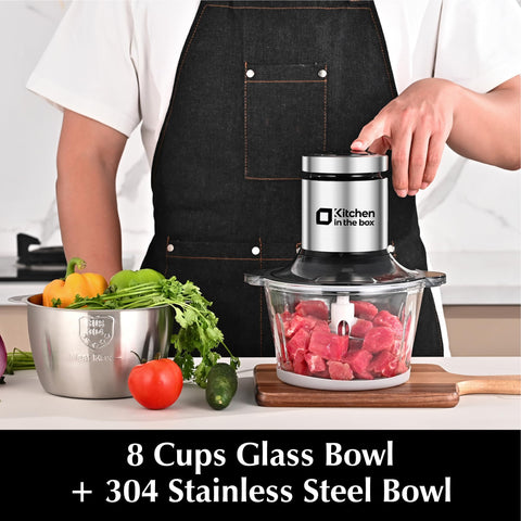 Kitchen in the box with meat grinder bowl for clean, safe meat prep.