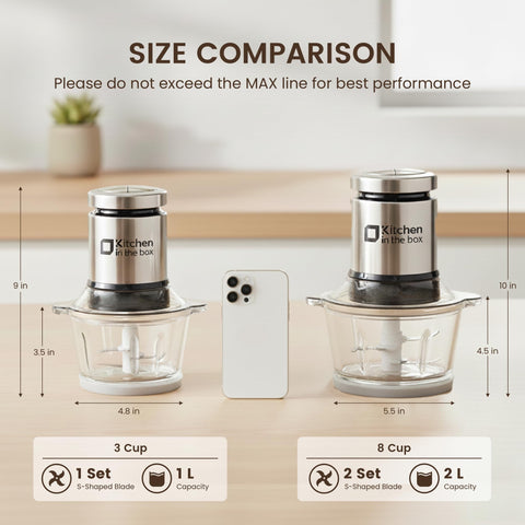 Kitchen in the box S-blades duo for fast, even processing
