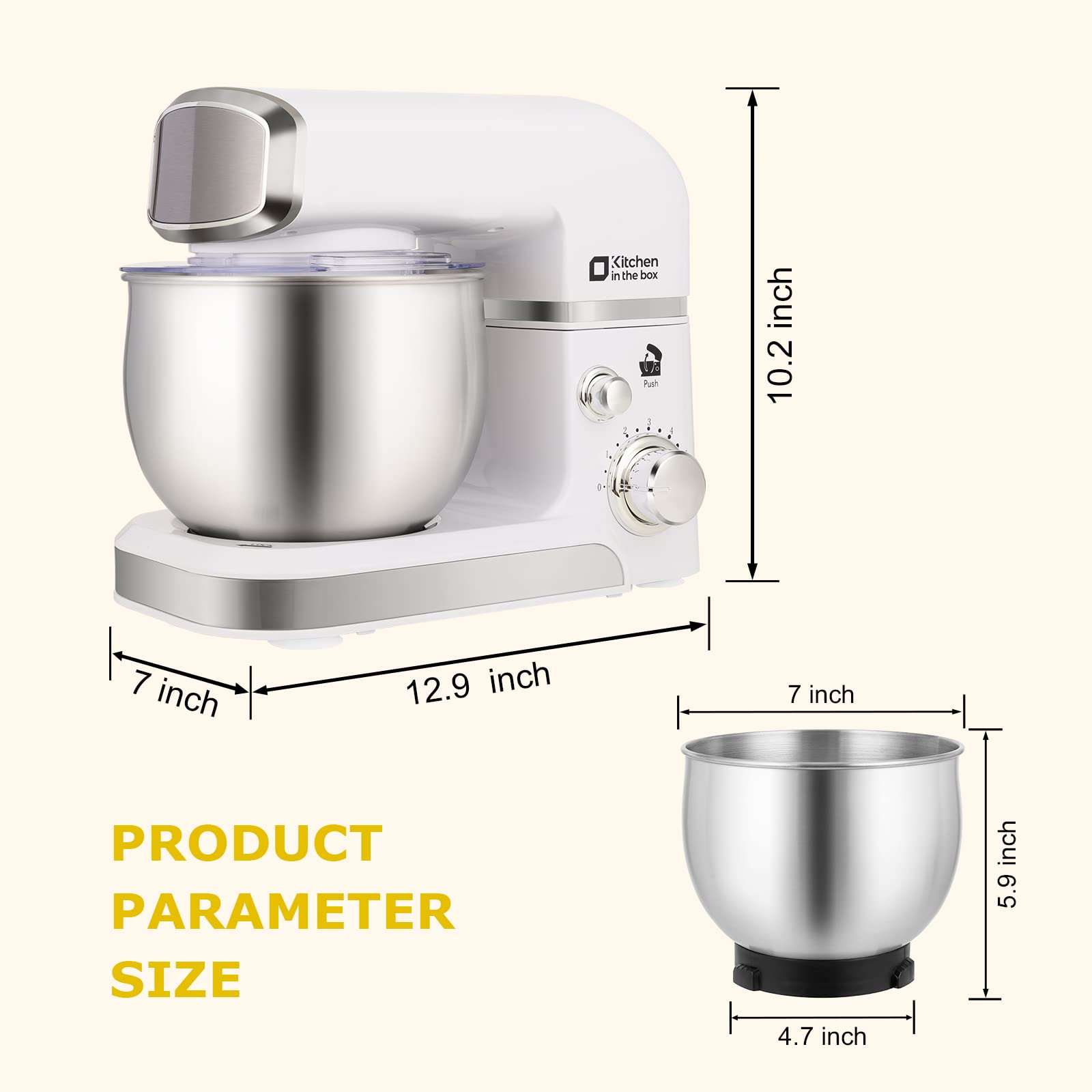 Kitchen in the box stand mixer 3.2Qt bowl for small households
