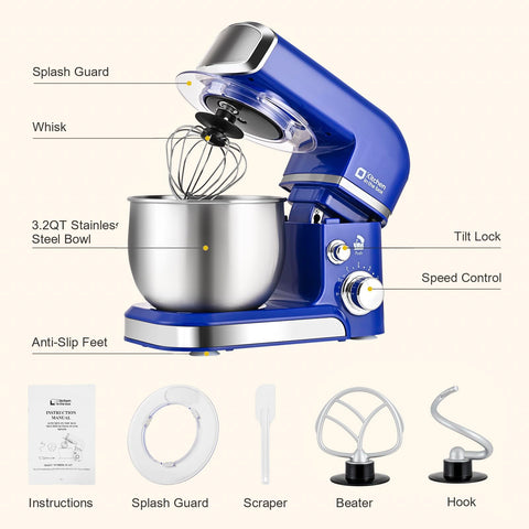 3.2-quart bowl is ideal for small-batch baking with this mixer.