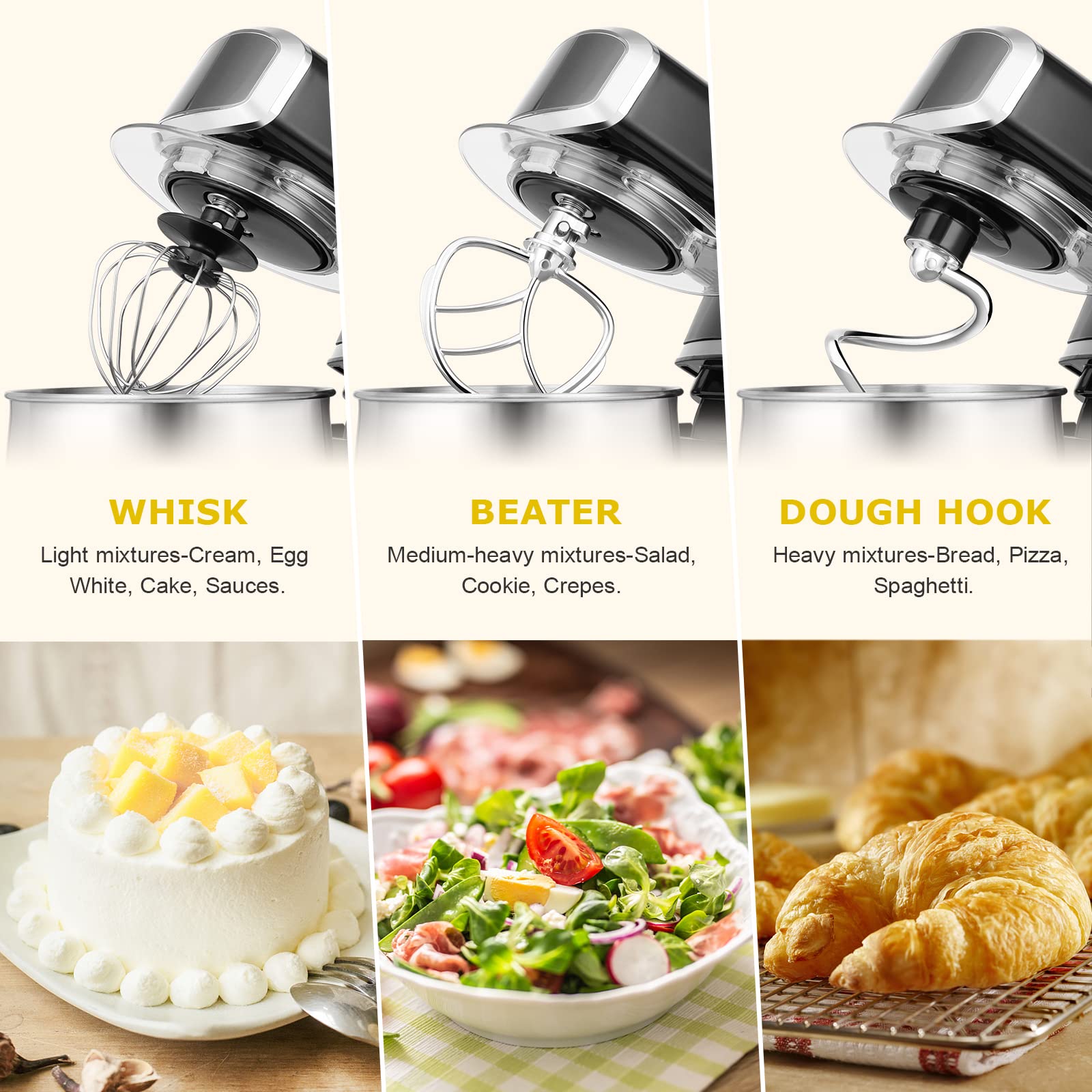 Kitchen in the box stand mixer offers 6 speeds for diverse batters