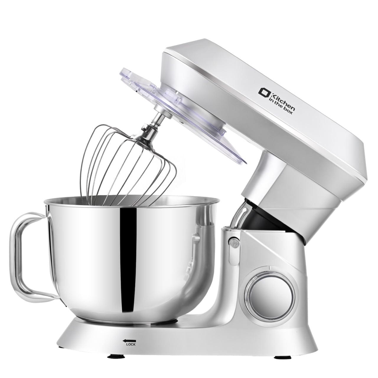 Kitchen in the Box stand mixer with 900W silver finish for smooth dough preparation