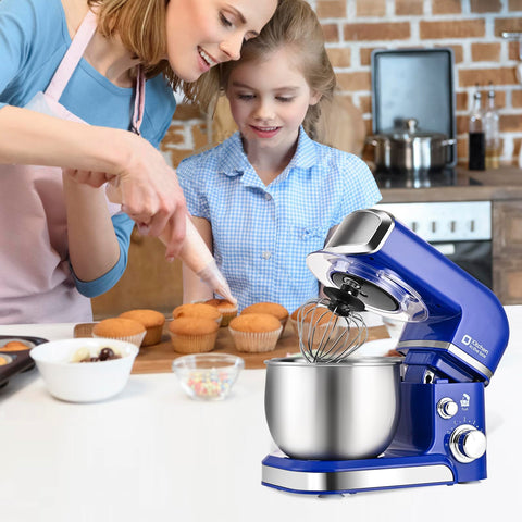 Anti-splash lid keeps counters clean during mixing with this mixer.