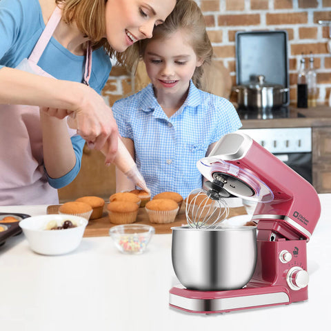 Anti-splash lid on Kitchen in the box mixer keeps countertops clean.