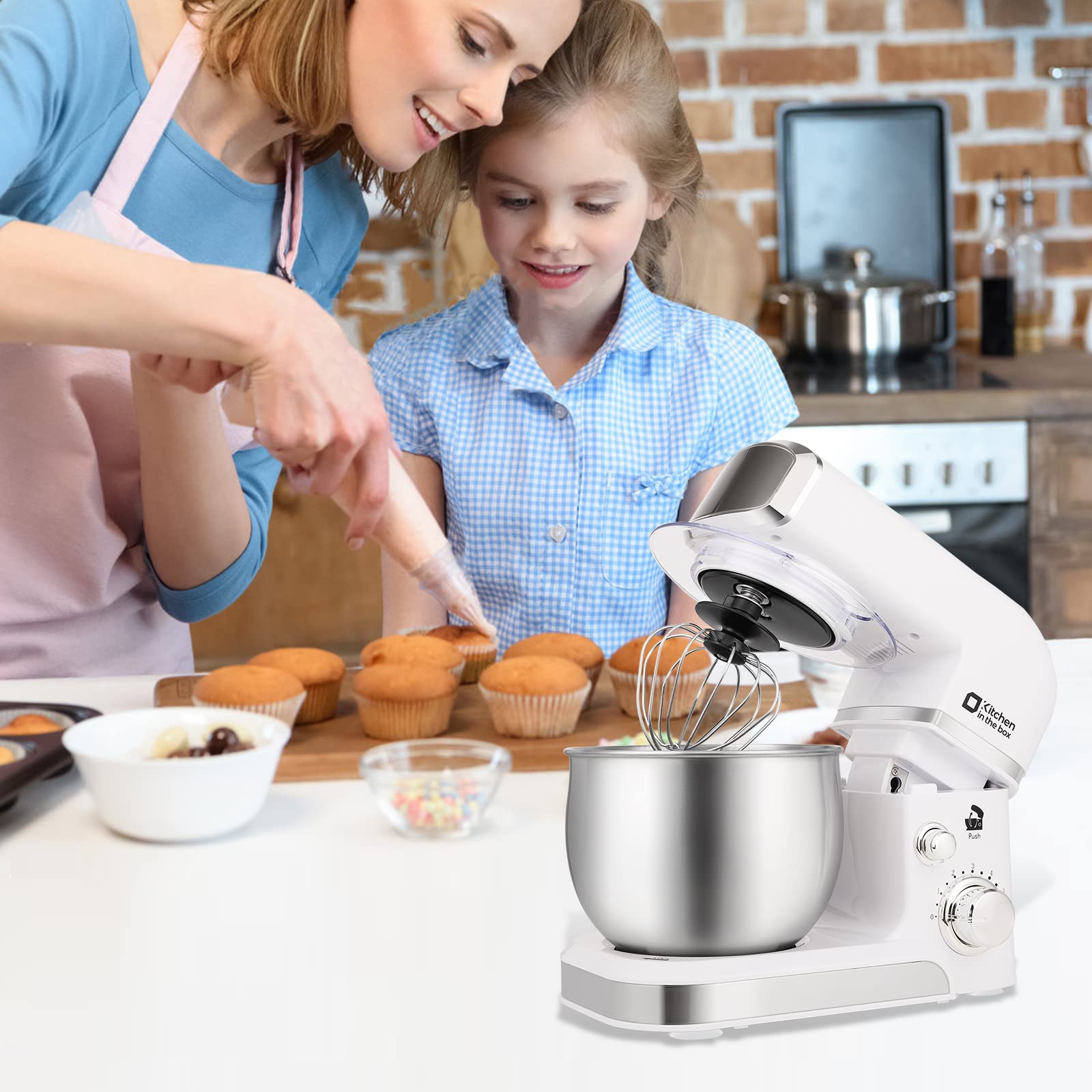 Kitchen in the box stand mixer dough hook, flat beater, whisk included