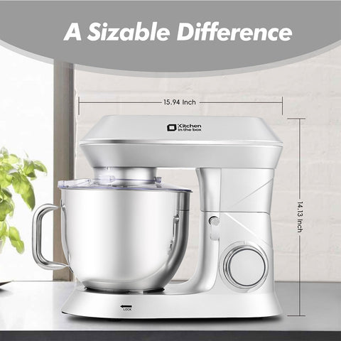Kitchen in the Box stand mixer in use for baking, showcasing efficiency