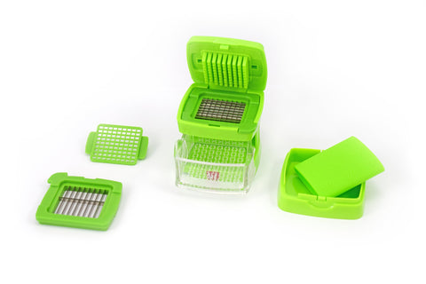Kitchen Innovations Garlic-A-Peel with garlic dice blade for cube-shaped pieces