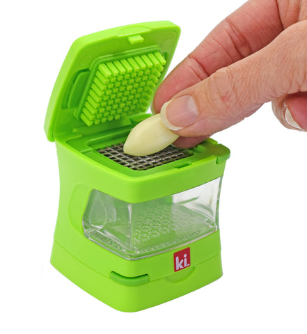 Kitchen Innovations Garlic-A-Peel with garlic slice blade for long, thin strips