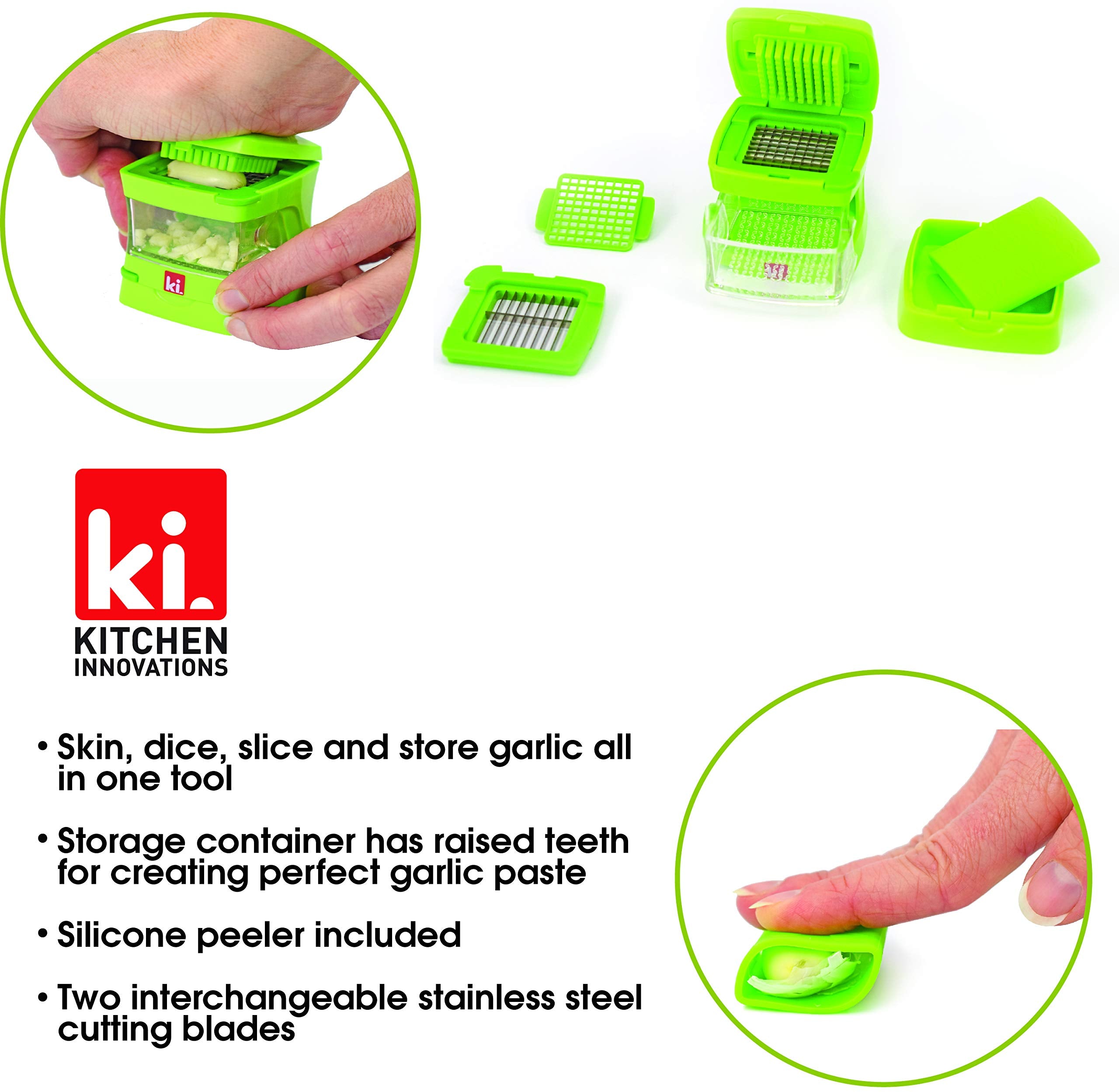 Kitchen Innovations Garlic-A-Peel solid stainless steel blades stay sharp over time
