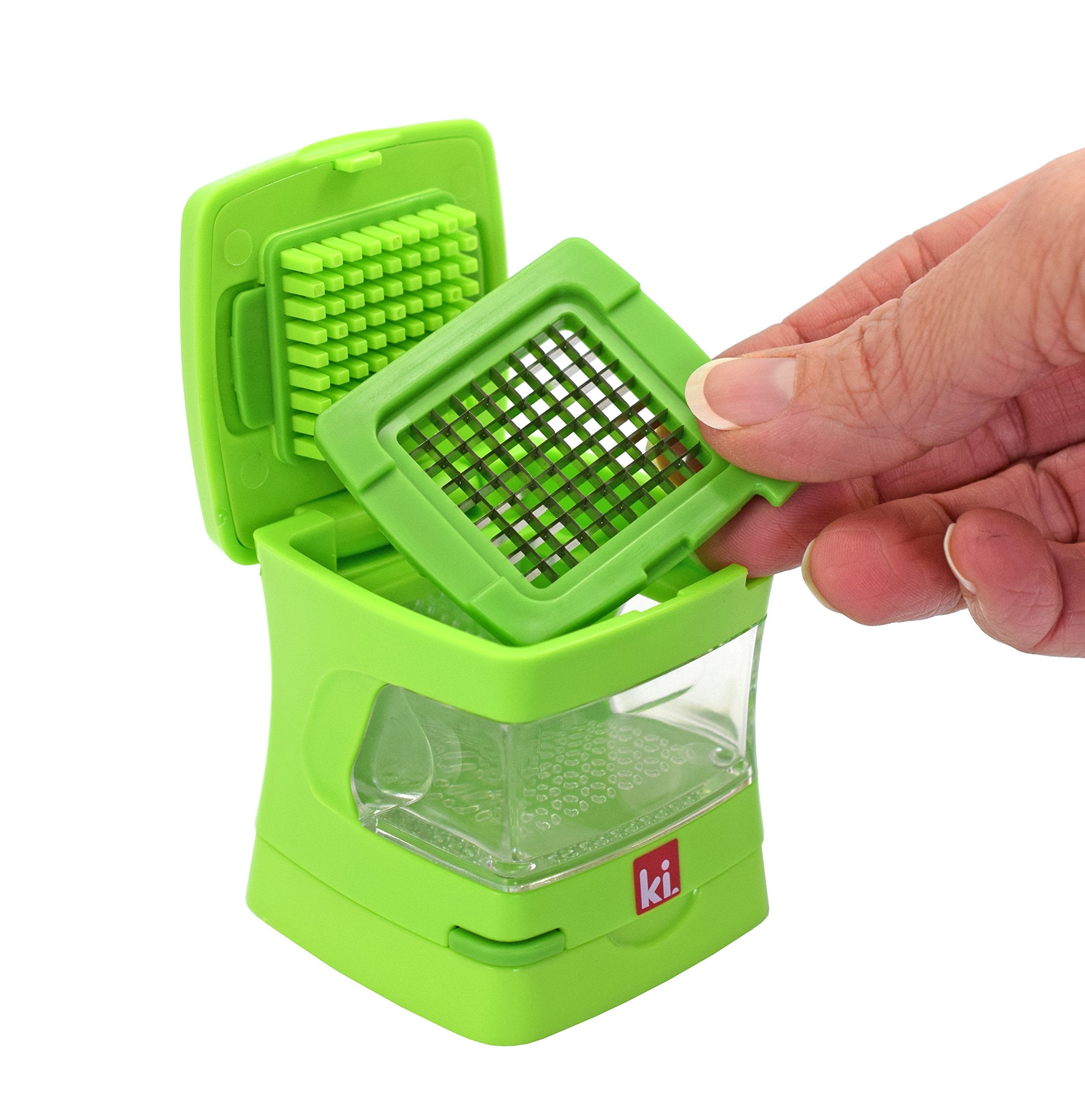 Kitchen Innovations Garlic-A-Peel top-lid cleaning-blade allows easy removal for hand cleaning
