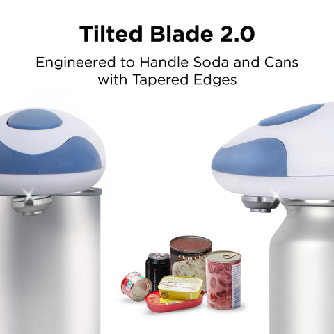 Kitchen Mama Auto 2.0 lid remover in action delivering a smooth edge.