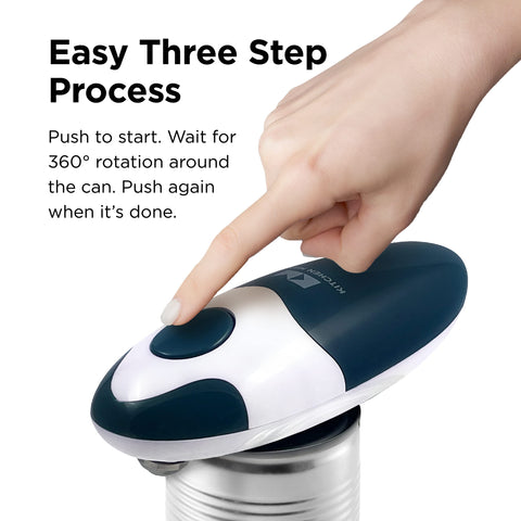 Kitchen Mama Auto 2.0 side-cutting blade creates smooth lid edges
