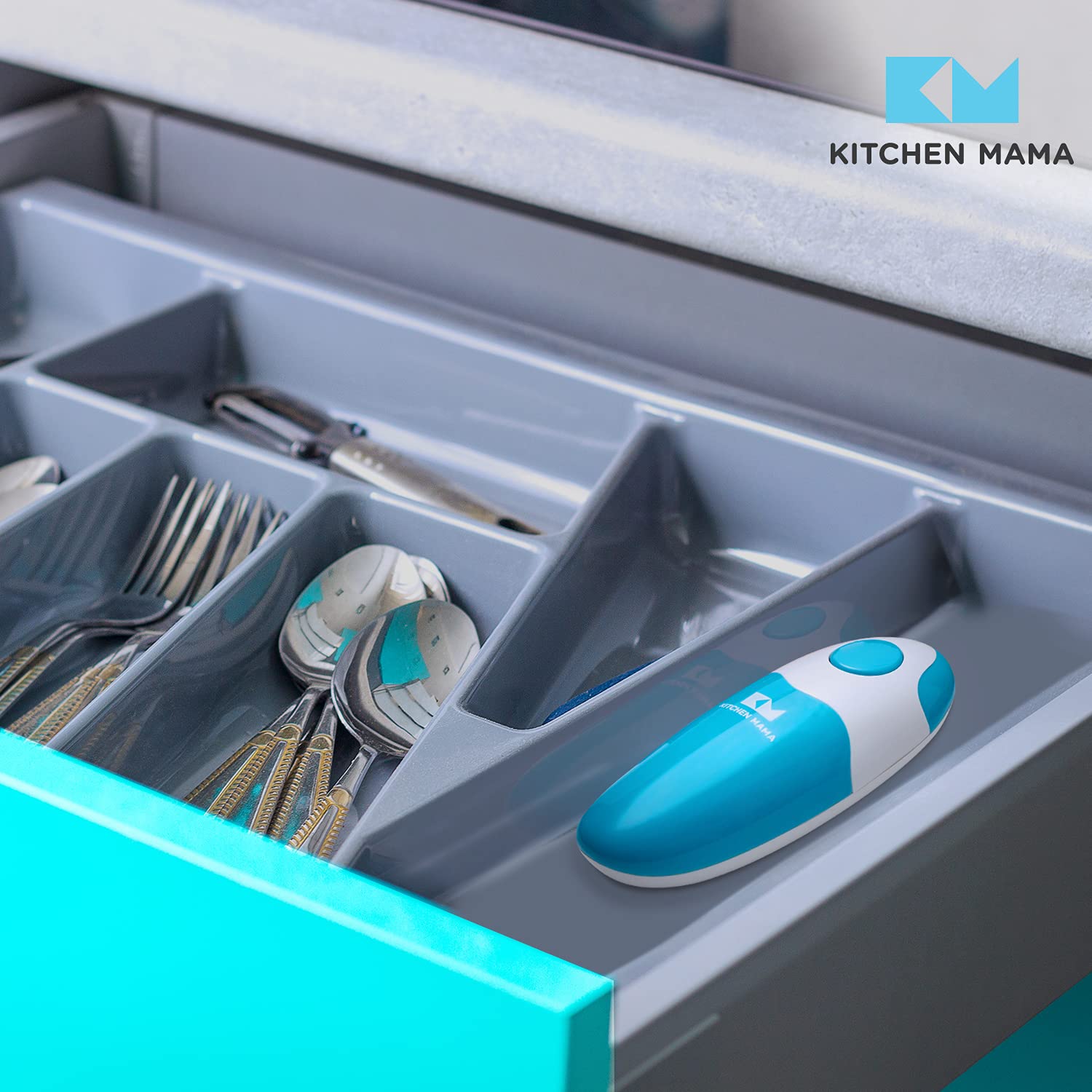 Kitchen Mama sky-blue finish adds modern style in your kitchen.