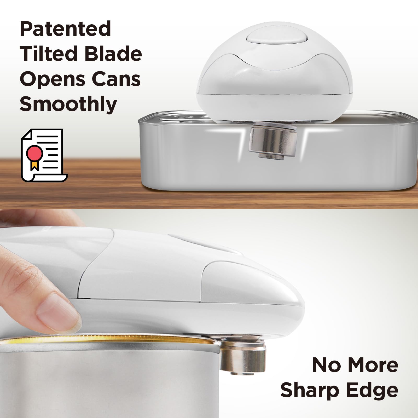 Kitchen Mama Auto Electric Can Opener portable battery-powered for travel.