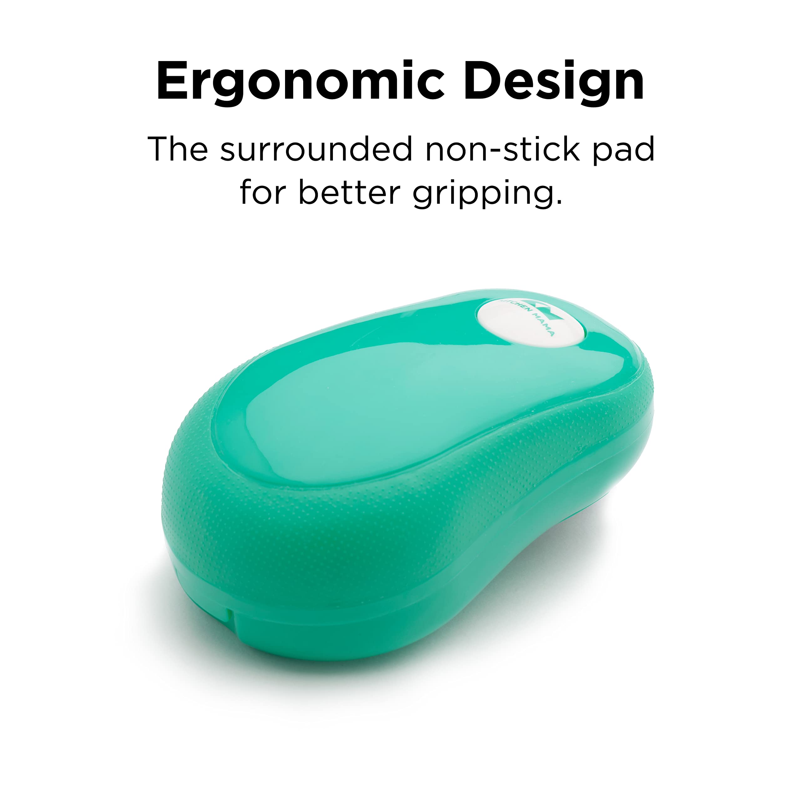 Kitchen Mama ergonomic handle reduces strain during operation.