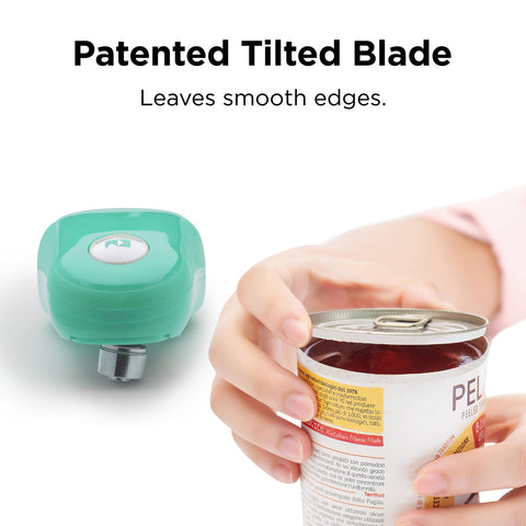 Kitchen Mama side-edge cut delivers smooth lid edge.