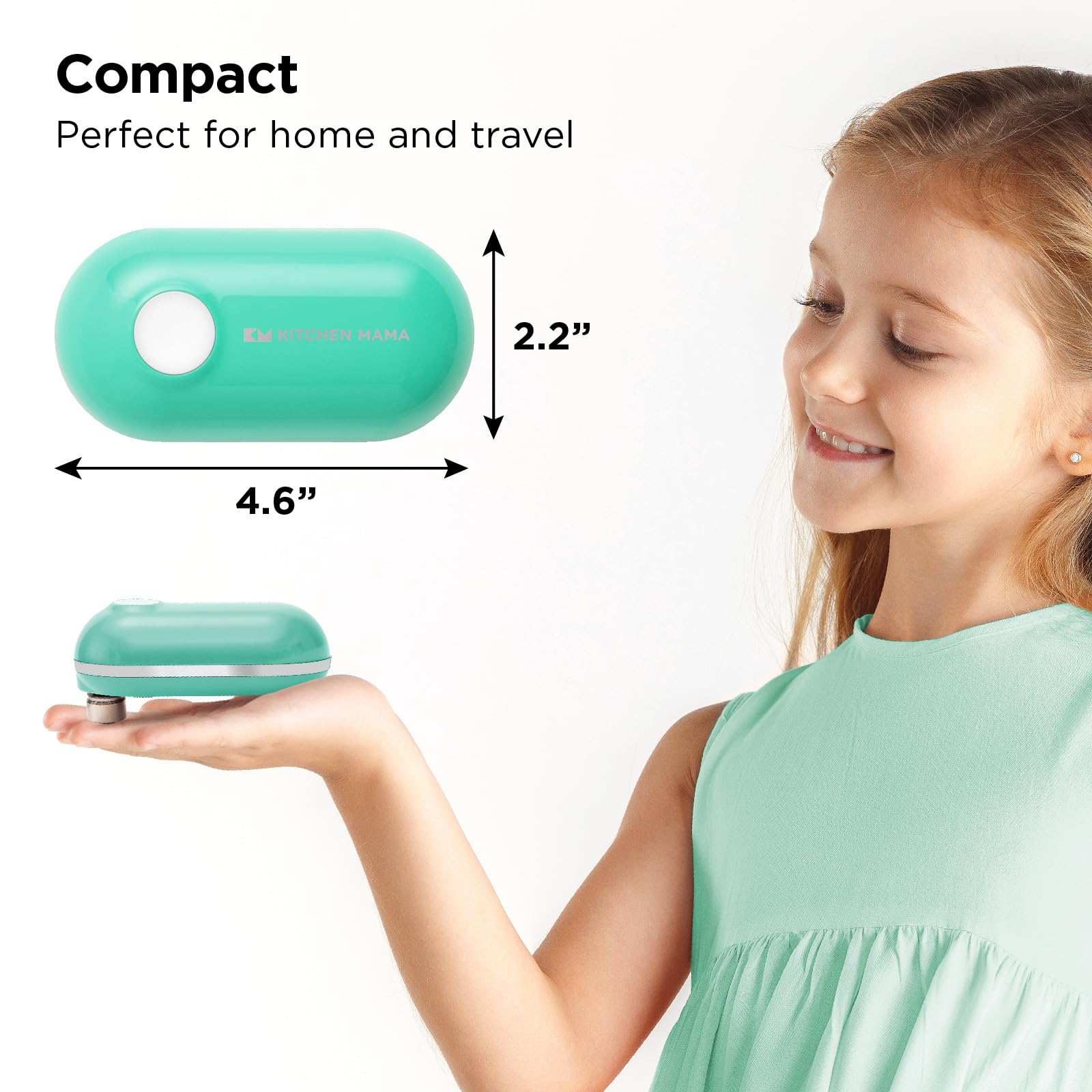 Kitchen Mama Mini Plus hands-free operation enables effortless use for seniors.