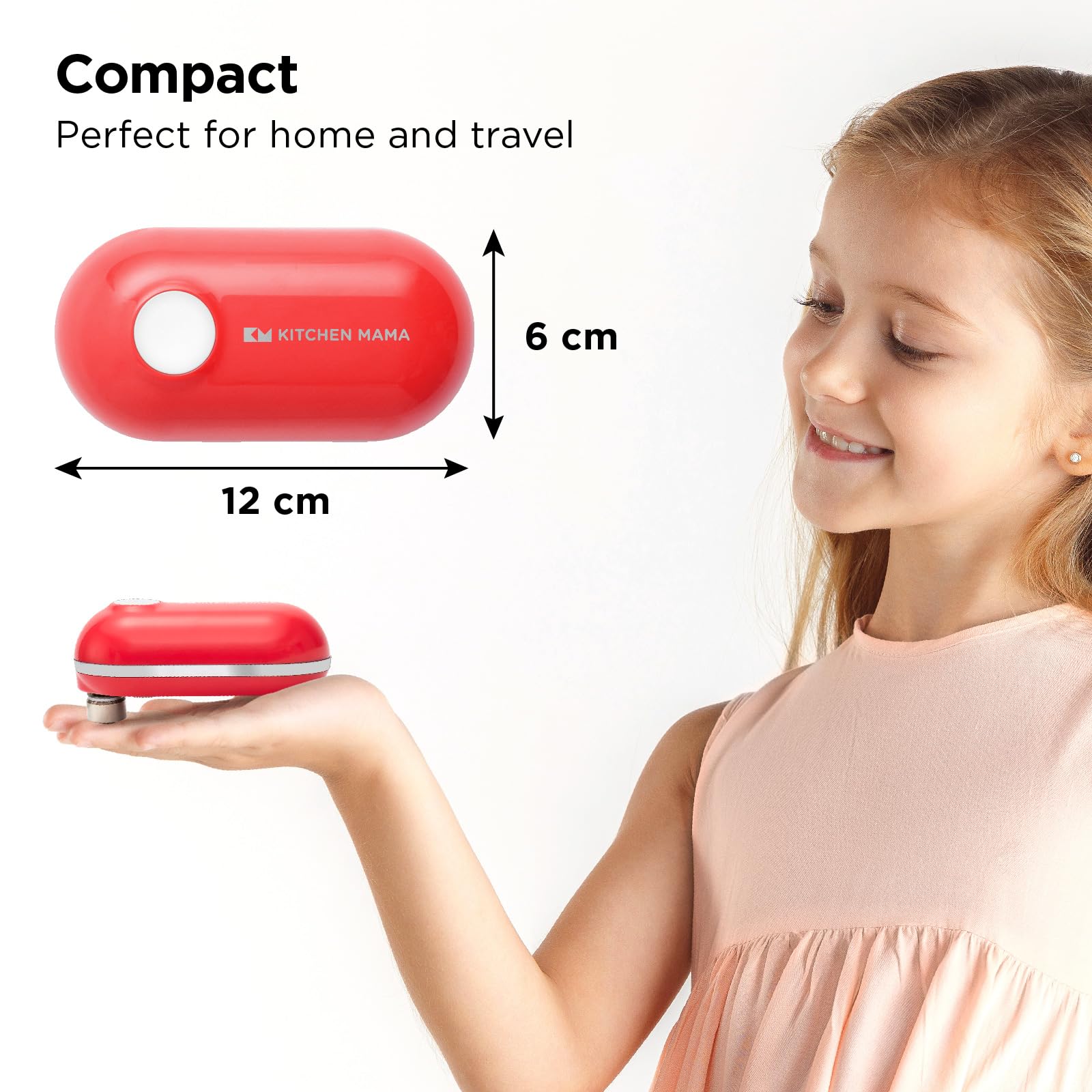 Kitchen Mama Mini Plus hands-free operation for easy meal prep.