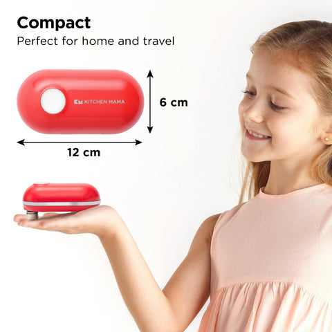 Kitchen Mama Mini Plus hands-free operation for easy meal prep.
