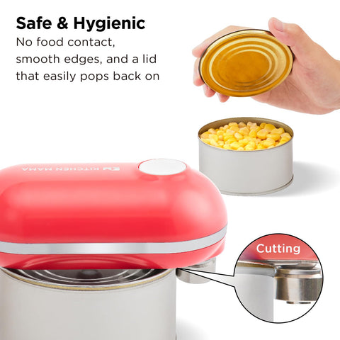 Kitchen Mama Mini Plus smooth-edge cutting keeps edges safe.