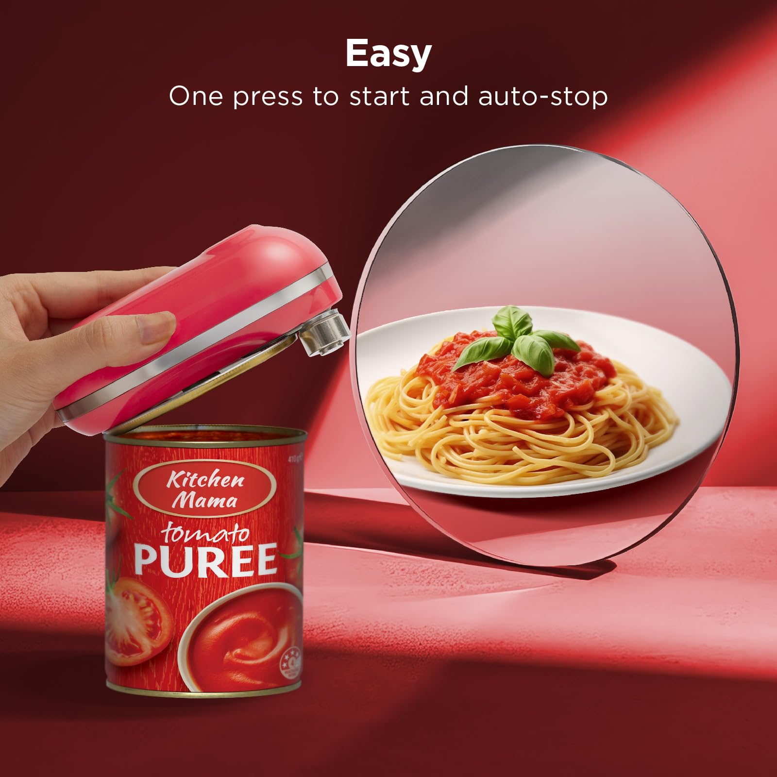 Kitchen Mama Mini Plus charging via USB-C keeps can opening ready.