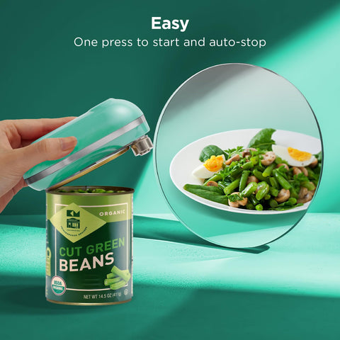 Kitchen Mama Mini Plus USB-C rechargeable design enables battery-free can opening.
