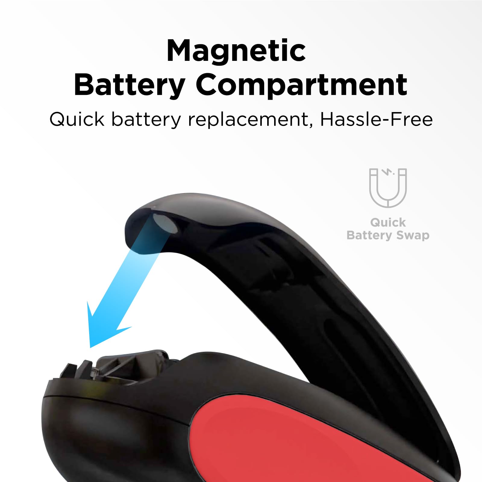 Kitchen Mama One-To-Go magnetic battery compartment eases battery changes