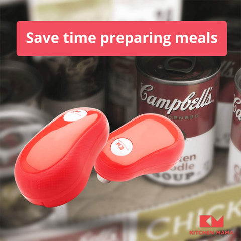 Kitchen Mama Purple Opener helps reduce hand strain during prep.