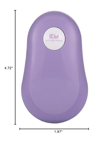 Kitchen Mama Can Opener with side-cut blade keeps food untouched.