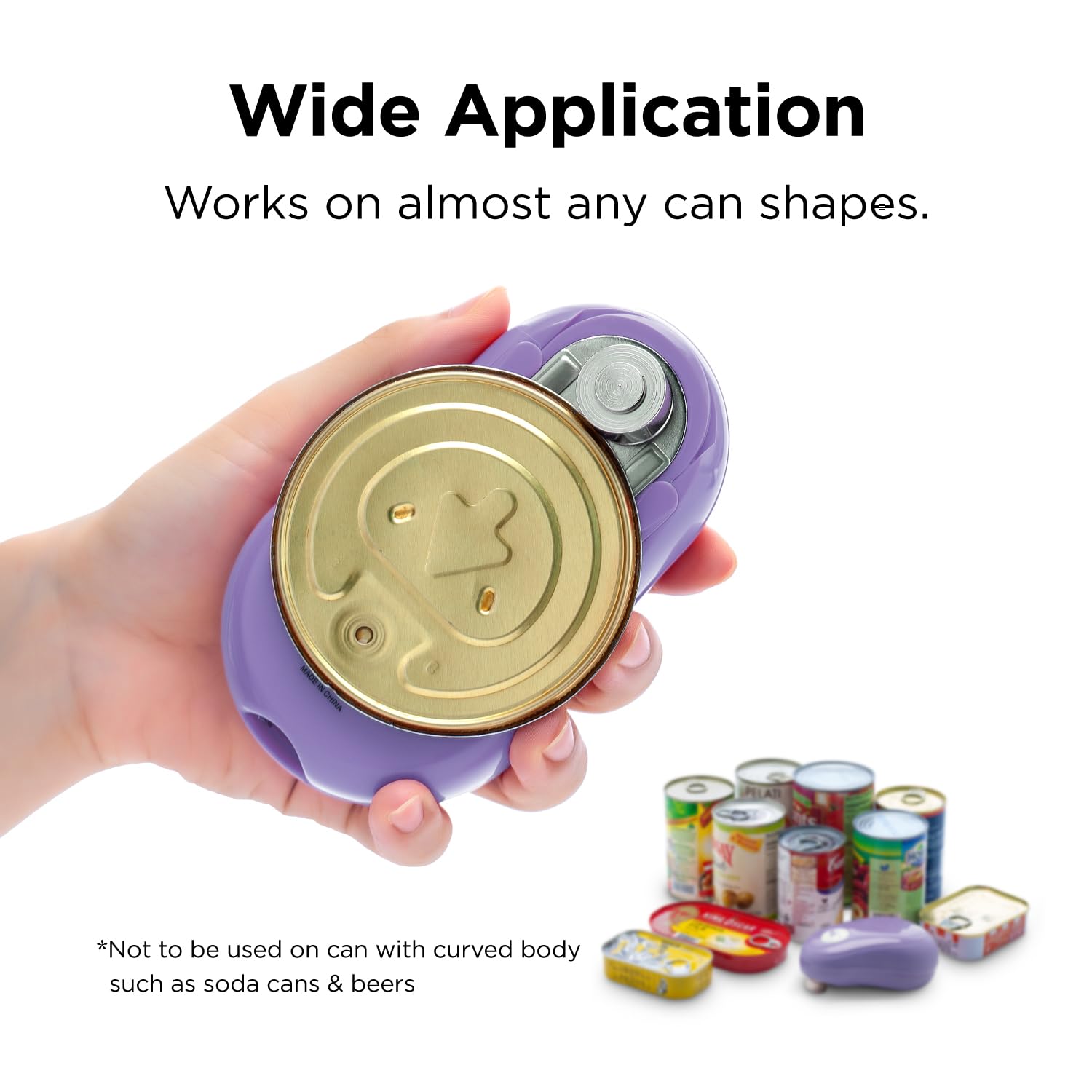 Kitchen Mama One-Touch Purple Opener reduces hand strain during prep.
