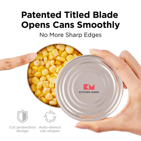 Lid remover and side-cut design provide touch-free lid removal.