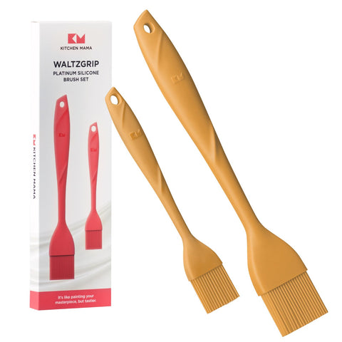 Kitchen Mama WaltzGrip 11.5-inch silicone basting brush for even grilling and sauces.