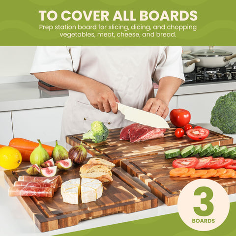 Kitchen Nook acacia cutting board with pre-oiled surface, knife-friendly and durable.