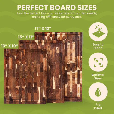 Kitchen Nook acacia cutting board with dual-side surfaces for versatile cutting.