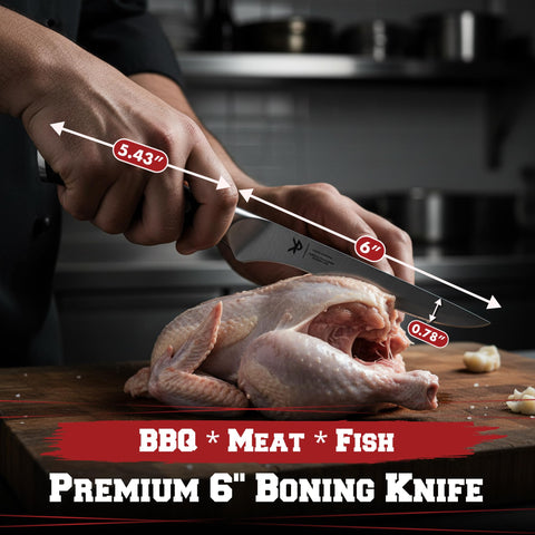 Kitchen Perfection German high-carbon steel blades resist rust and stay sharp longer.