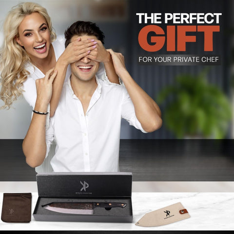 Kitchen Perfection canvas sheath showcases safe storage and giftable presentation