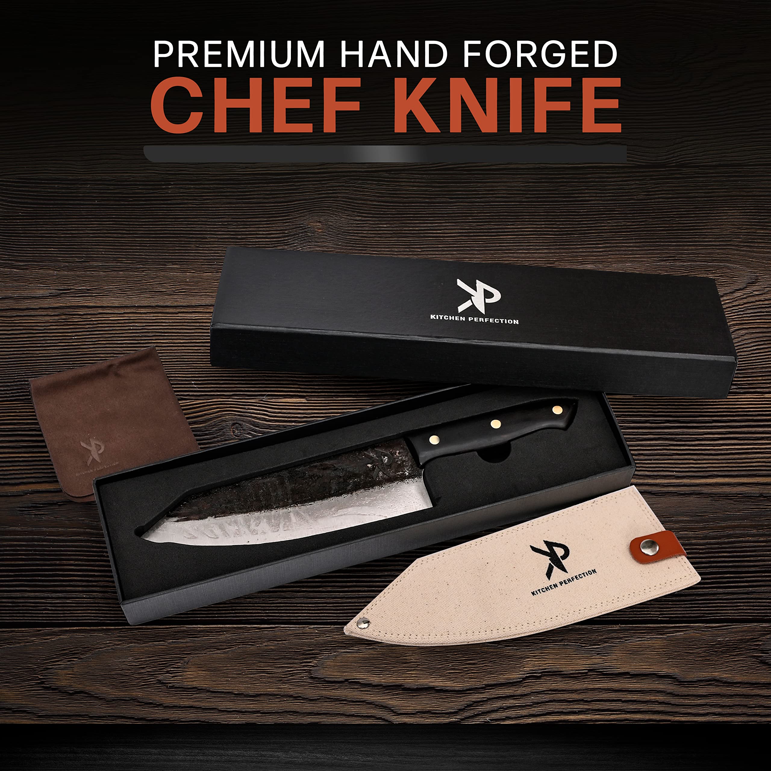 Kitchen Perfection pakkawood handle grip delivers comfortable control
