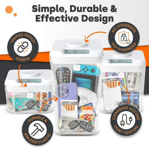 Kitchen Safe K-Safe phone-fit demonstrates secure device storage