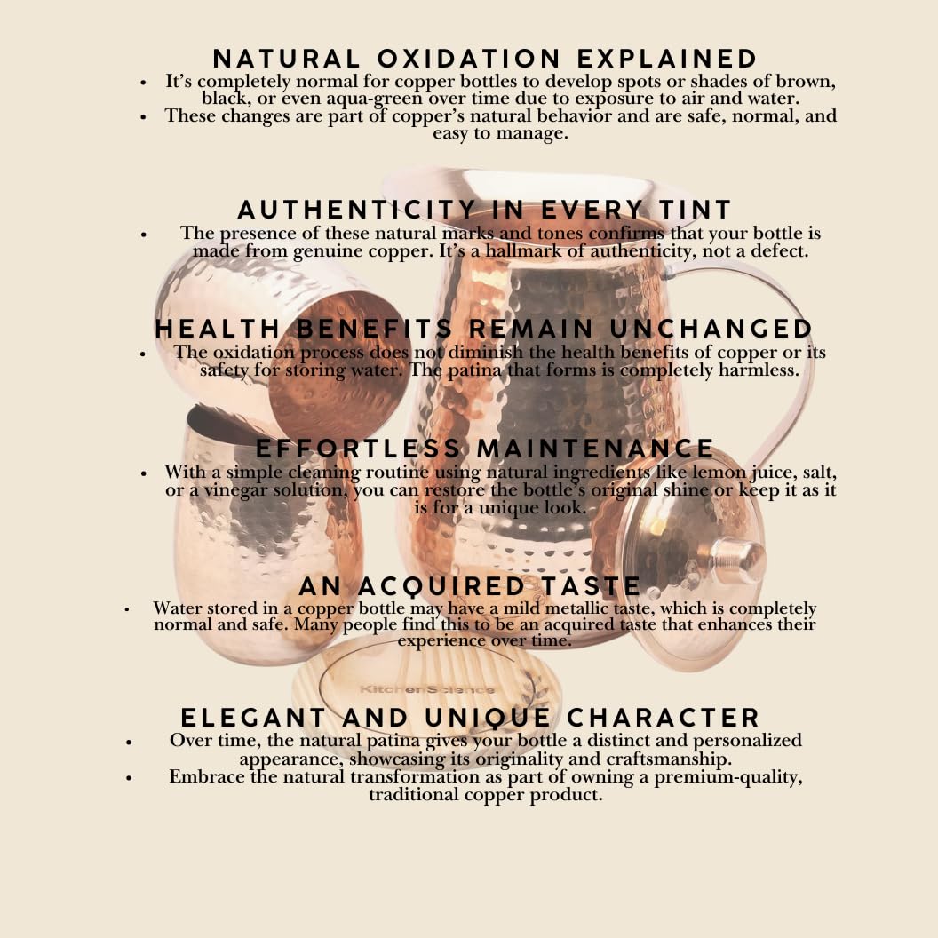 Kitchen Science copper pitcher lid and tumblers enhance serving elegance for gatherings.