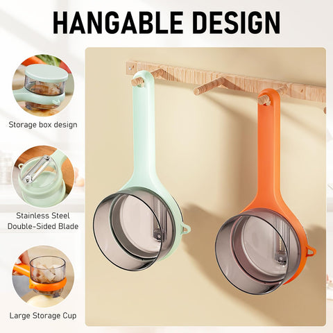 Kitchen Special double-sided peeler demonstrates ergonomic grip during prep