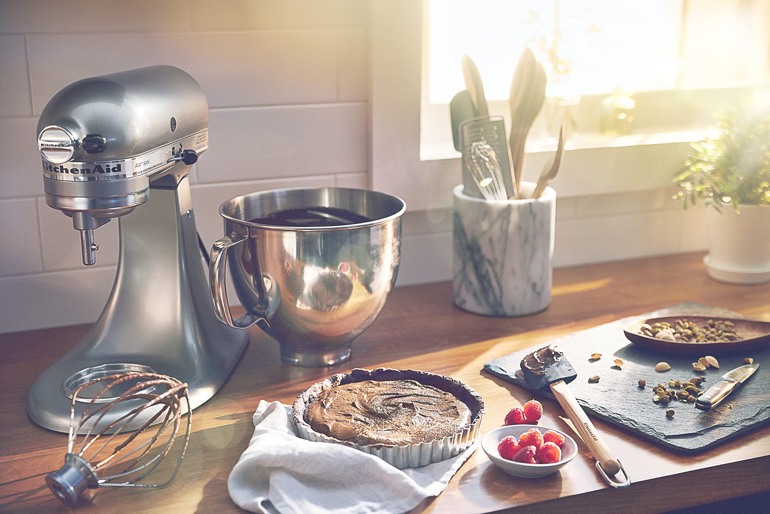 KitchenAid 10-speed control enables precise mixing for batters and doughs.