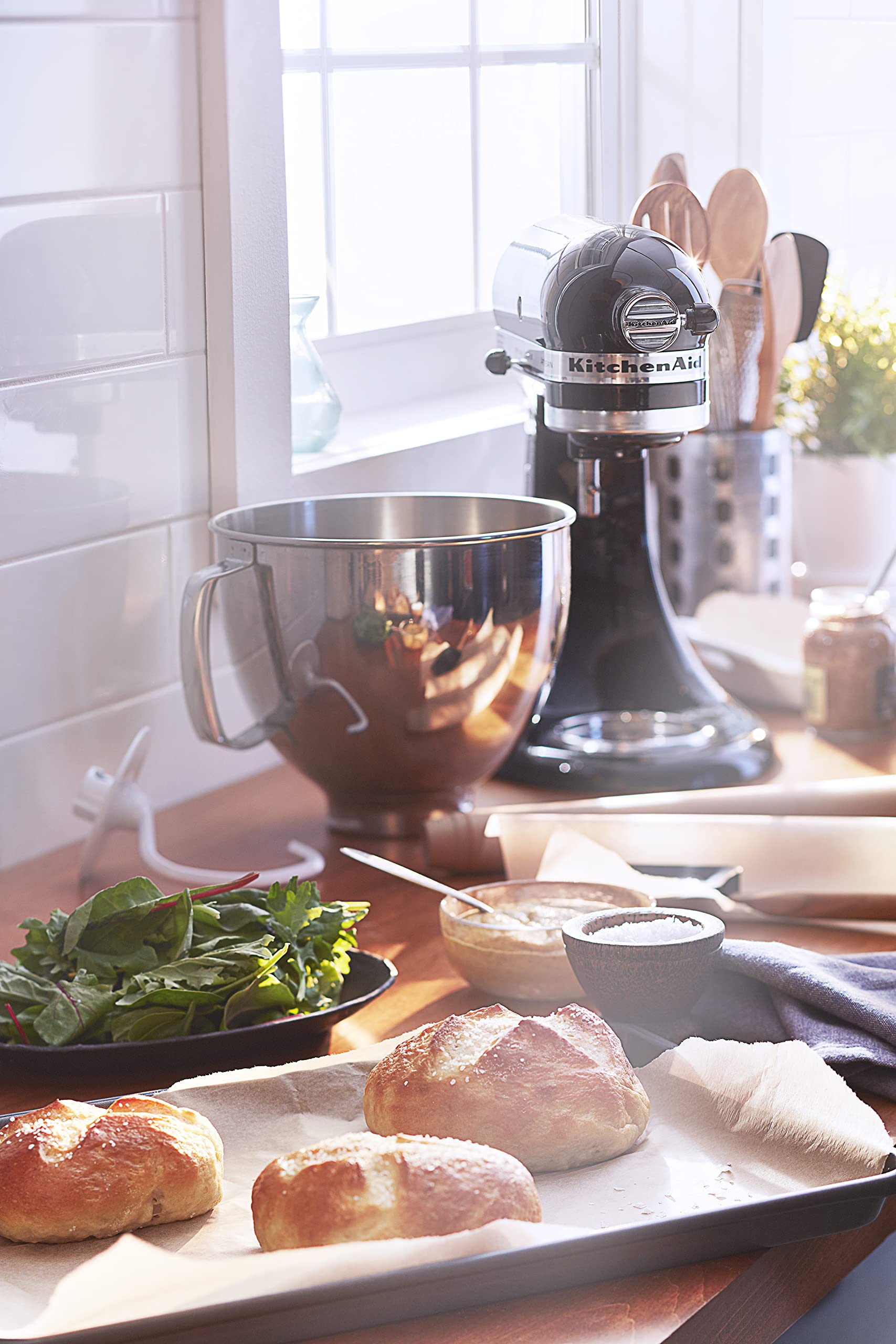 Close-up of 10-speed dial on KitchenAid Artisan mixer showing precise control