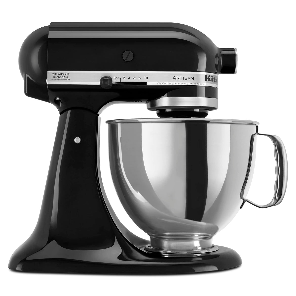 KitchenAid Artisan 5-Quart Tilt-Head Mixer in Onyx Black ready for versatile baking