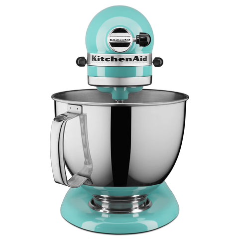 KitchenAid Artisan 5-Qt Tilt-Head Mixer Aqua Sky kneading action demonstrates even mixing.