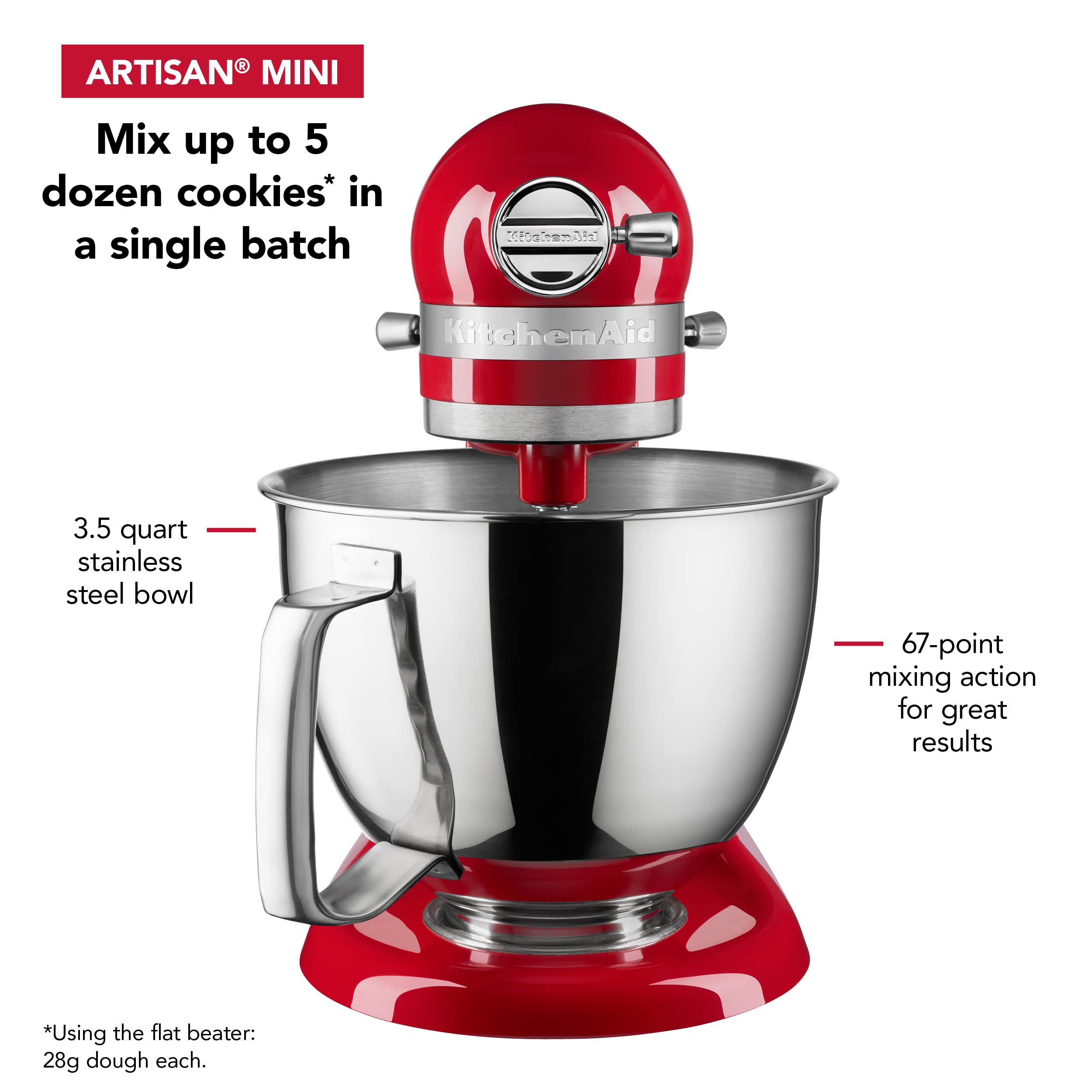 KitchenAid Artisan Mini with hub attachments highlighting expanded cooking versatility